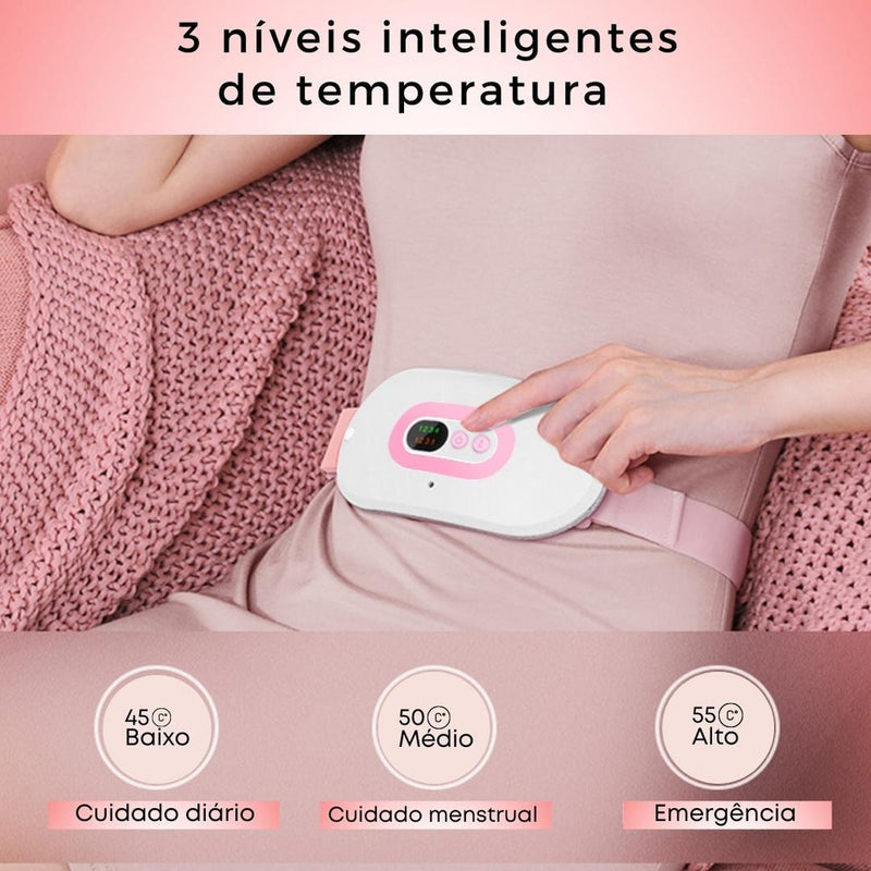 🔥 Cinta Térmica Massageadora 2025 – Alívio Instantâneo para Cólicas Menstruais! 💖