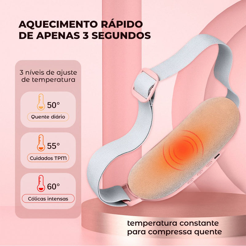 🔥 Cinta Térmica Massageadora 2025 – Alívio Instantâneo para Cólicas Menstruais! 💖