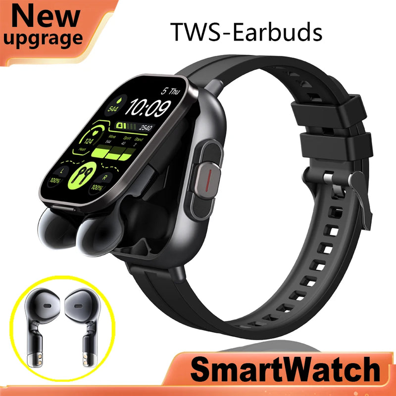 "Smartwatch TWS 2 em 1: Saúde, Música e Conectividade no Seu Pulso!"